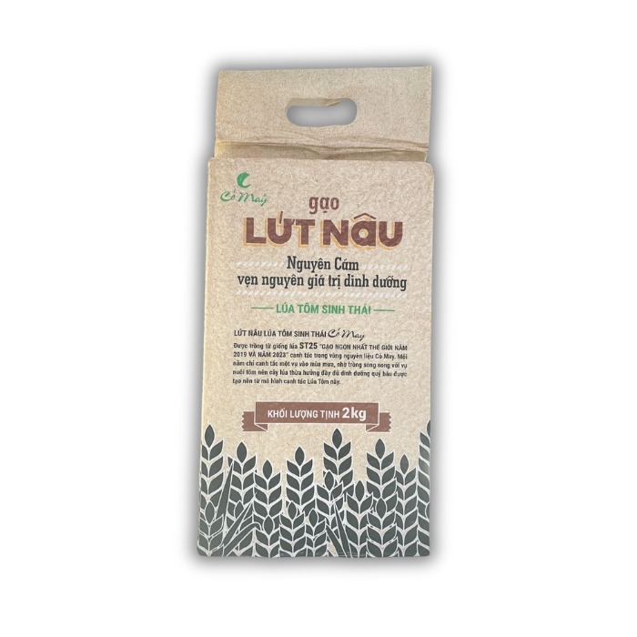 Gạo Nâu St 25 Lúa Tôm Sinh Thái Cỏ May 2Kg-