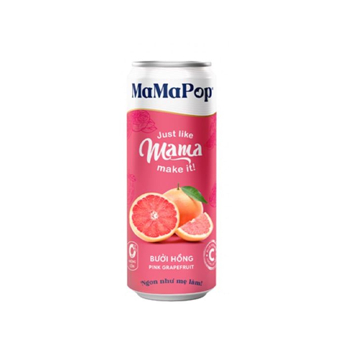 Nước Trái Cây Có Gas Vị Bưởi Hồng Mamapop 330Ml-