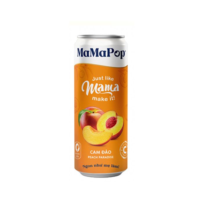 Nước Trái Cây Có Gas Vị Cam Đào Mamapop 330Ml-