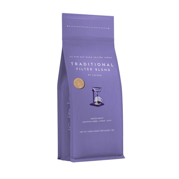 Cà Phê Xay Sẵn Rang Vừa Pha Phin Truyền Thống Lacaph 250G