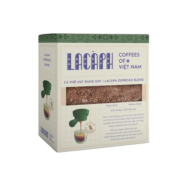 Cà Phê Xay Sẵn Rang Vừa Espresso Truyền Thống Lacaph 250G-