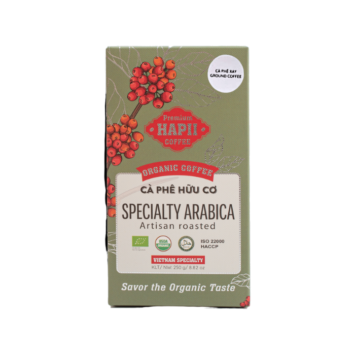 Cà Phê Arabica Hữu Cơ Xay Sẵn Hapii Coffee 250G-