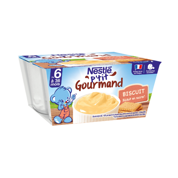 Coupelle Dessert Creme Biscuit P'Ti Gourmand Nestle 4X100G
