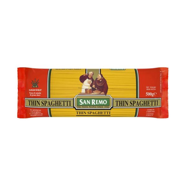 Mì Spaghettin Sợi Nhỏ Số 4 San Remo 500G