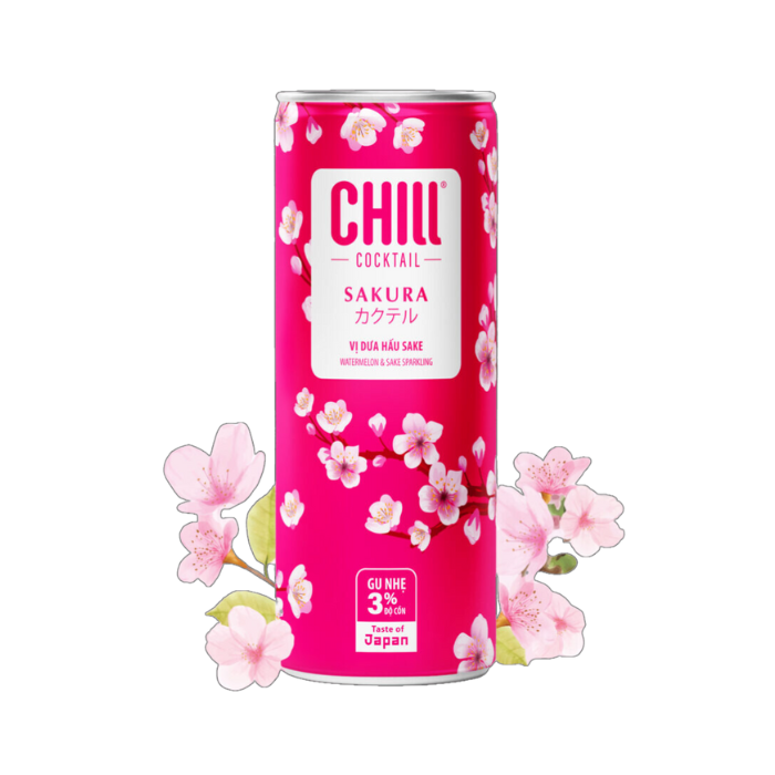 Nước Cocktail Vị Sake Và Dưa Hấu Sakura Chill 250Ml-