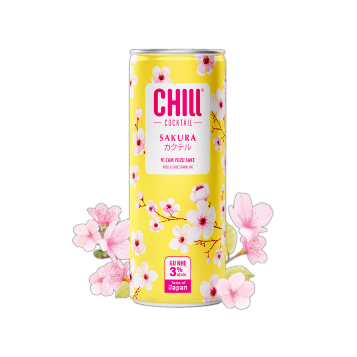 Nước Cocktail Vị Sake Và Cam Yuzu Sakura Chill 250Ml-
