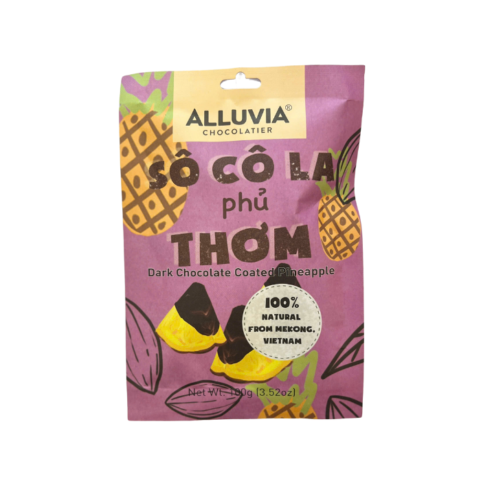 Pineapple Coated In Dark Chocolate Alluvia 100G-