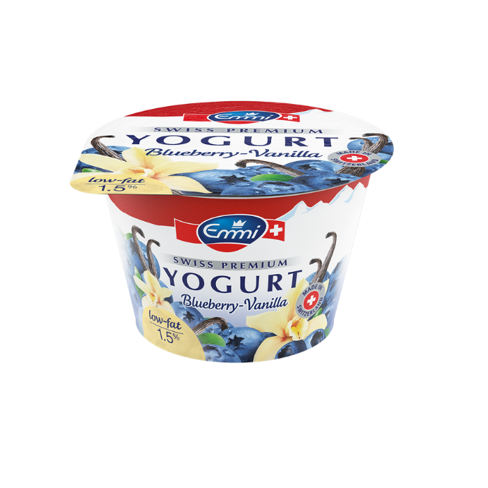Swiss Yogurt Blueberry Vanilla Low Fat 1.5% Emmi 100G-