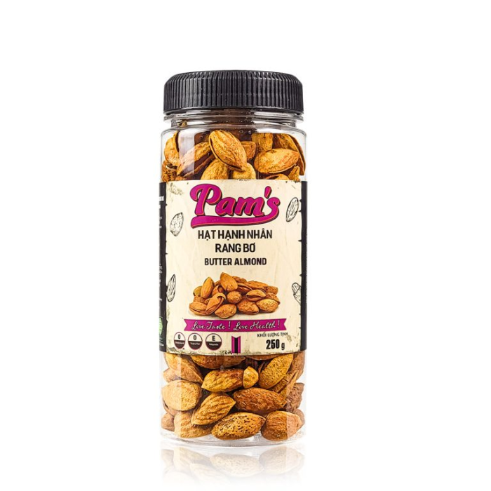 Almonds Roasted Butter Pams 250G-