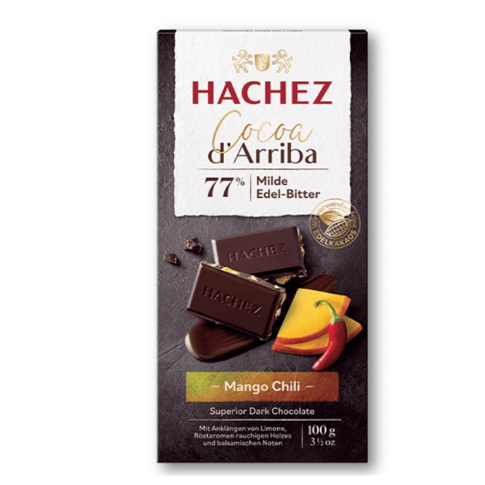 Chocolate Cocoa Darriba 77% Mango Chili Hachez 100G-