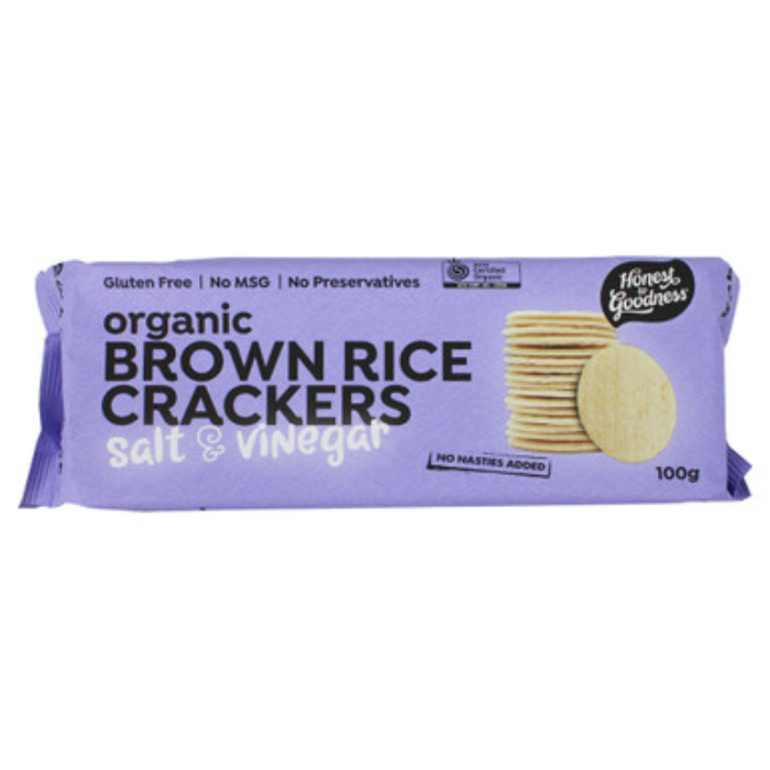 Org Cracker Brown Rice Salt & Vinegar H2G 100G-