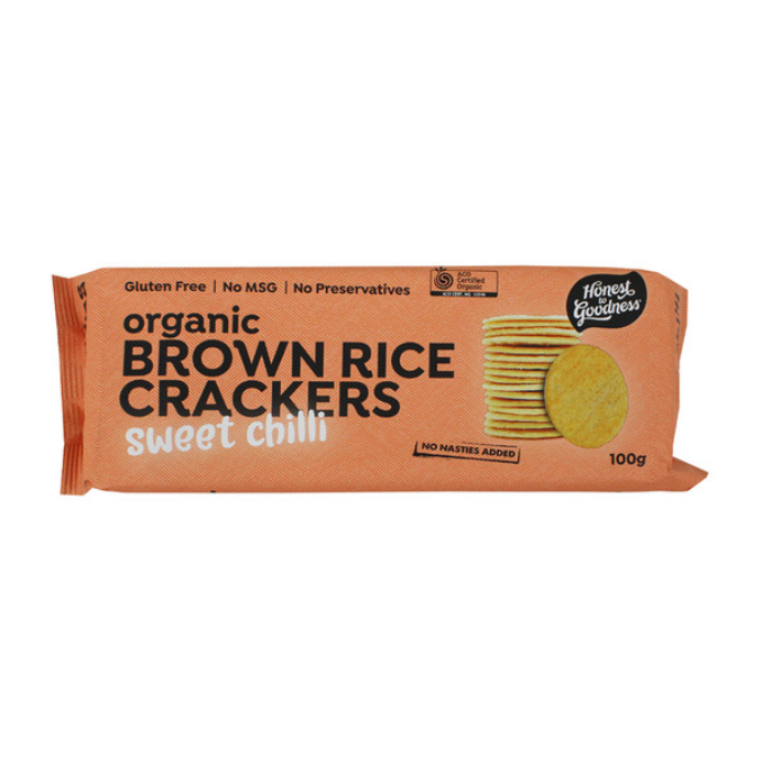 Org Cracker Brown Rice Sweet Chilli H2G 100G-
