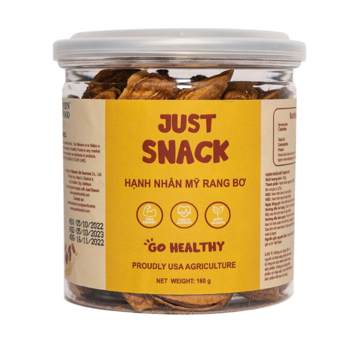 Hạnh Nhân Rang Bơ Just Snack 160G-