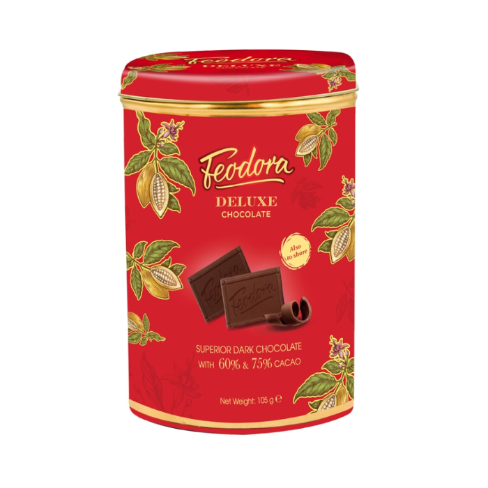Dark Chocolate 60% & 75% Cacao Feodora 105G (Hp)-