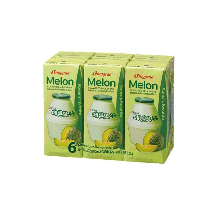 Sữa Tiệt Trùng Hương Dưa Lưới Binggrae 200Mlx6-