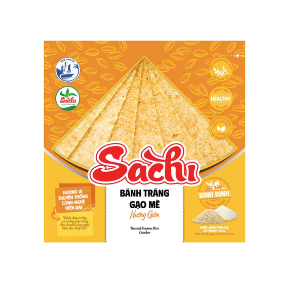 Bánh Tráng Gạo Mè Nướng Giòn Sachi 75G