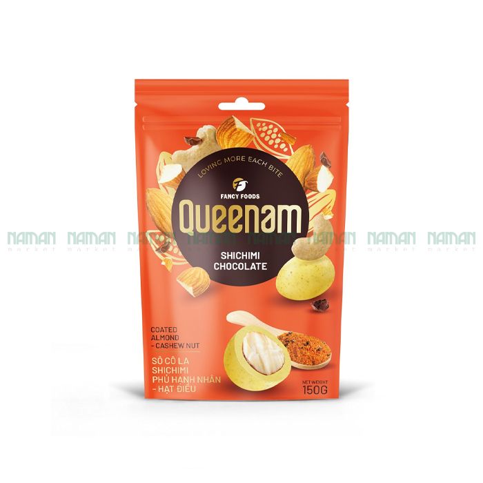 Shichimi Chocolate Coated Almond-Cashew Queenam 150G-