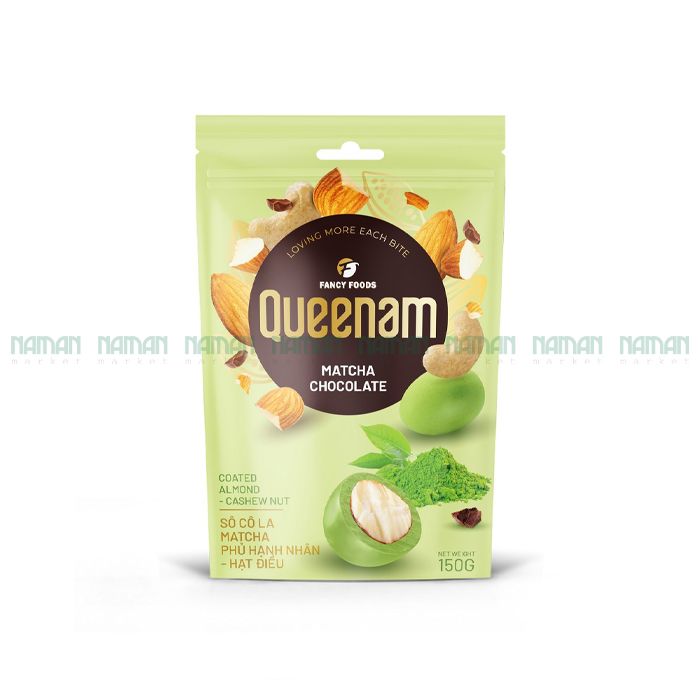 Matcha Chocolate Coated Almond-Cashew Queenam 150G-