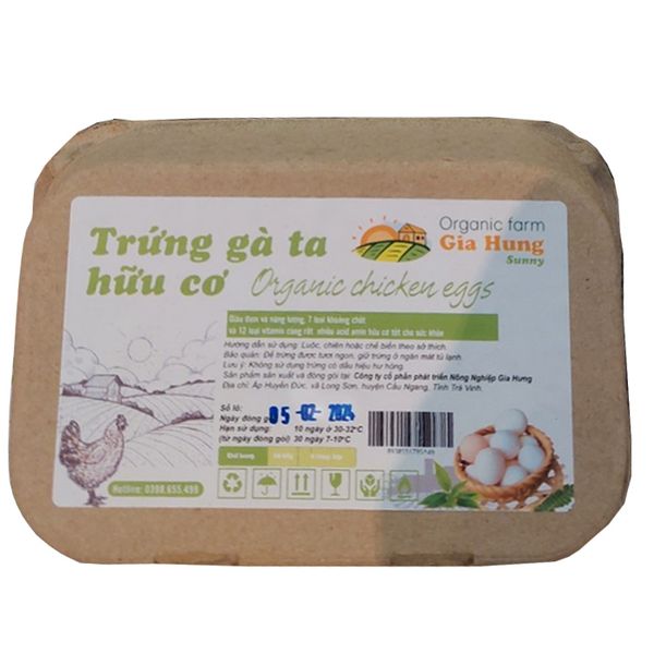 Trứng Gà Hữu Cơ Sunny Farm 6 Quả/Hộp