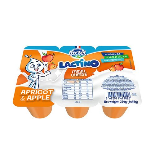 Apricot & Apple Fresh Cheese Lactel 45Gx6- 