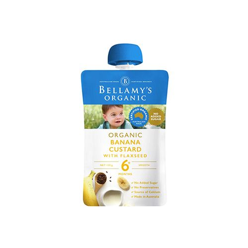 Hỗn Hợp Ăn Dặm Vị Kem Sữa Chuối, Hạt Lanh Bellamy'S Organic 120G- Hỗn Hợp Ăn Dặm Vị Kem Sữa Chuối, Hạt Lanh Bellamy'S Organic 120G