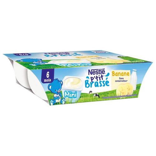 Banana Yogurt P'Tit Brasse Nestle 6X60G- Banana Yogurt P'Tit Brasse Nestle 6X60G