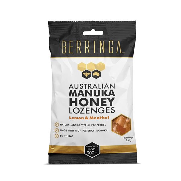 Viên Ngậm Mật Ong Manuka Úc Berringa 150G-