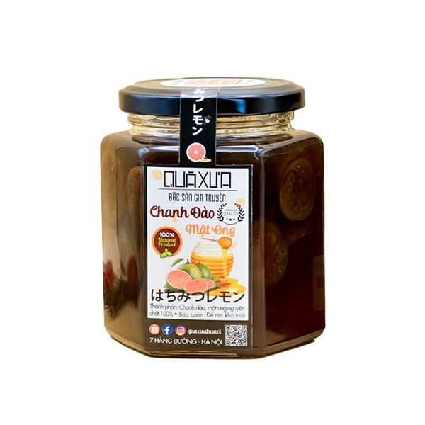 Chanh Đào Ngâm Mật Ong Quế Hương 500G