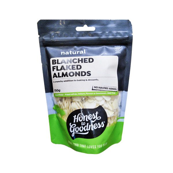 Almonds Blanched Flaked Honest To Goodness 150G- Almonds Blanched Flaked Honest To Goodness 150G