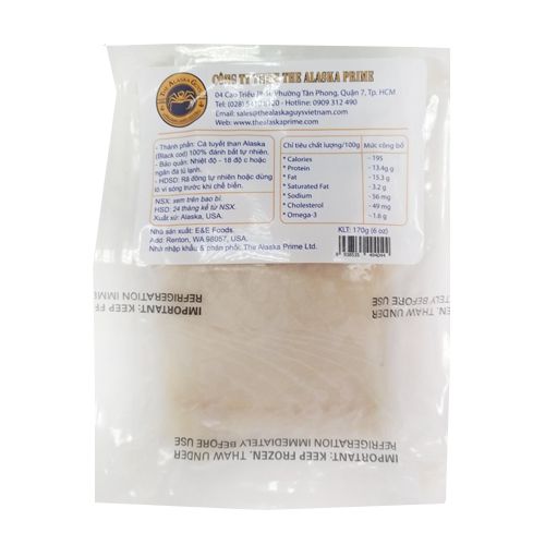Cá Tuyết Than Đông Lạnh Cắt Lát Portion 170G