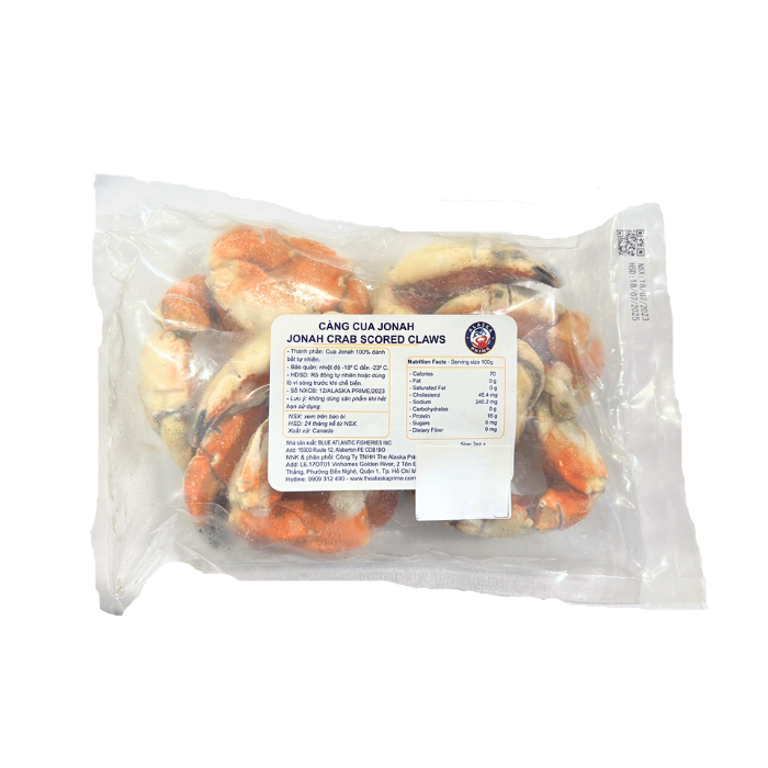 Frozen Jonah Crab Scored Claw Alaska Prime 600G