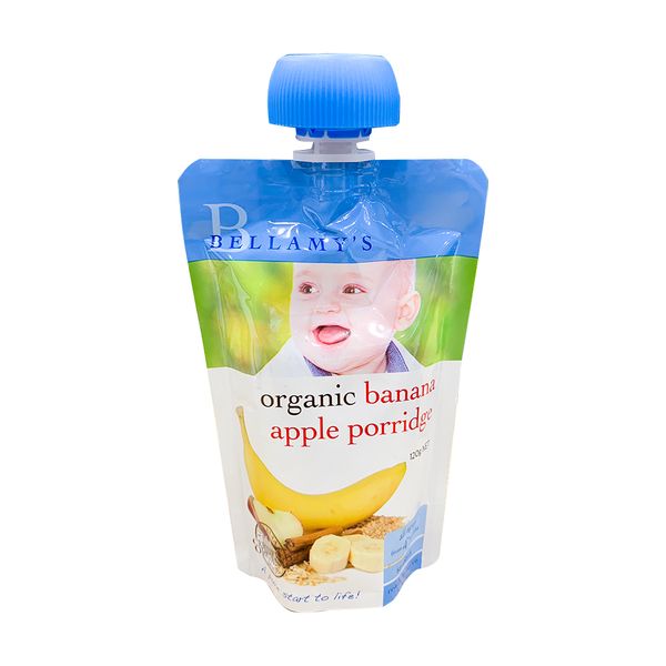 Cháo Ăn Dặm Hữu Cơ Vị Chuối, Táo Bellamys Organic 120G
