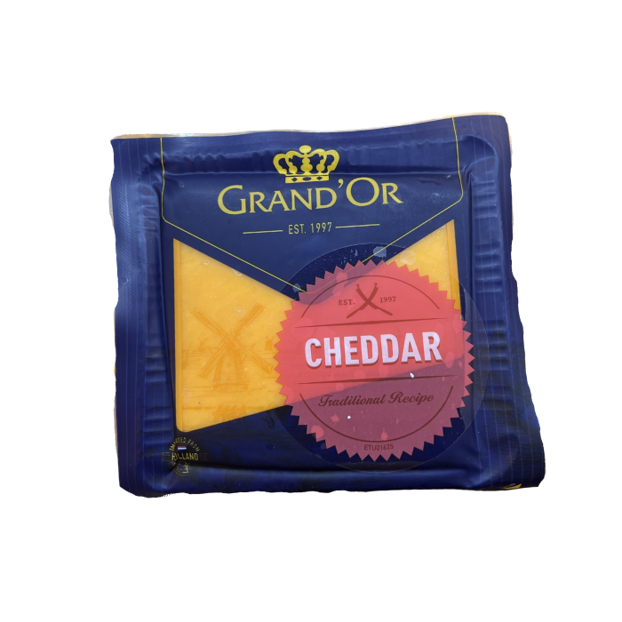 Phô Mai Cheddar Màu Nguyên Khối Grandor 200G- 