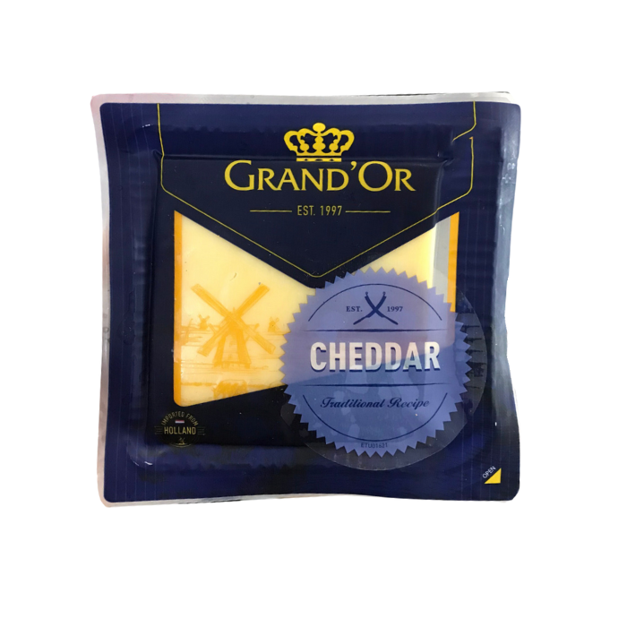 Phô Mai Cheddar Trắng Nguyên Khối Grandor 200G- 