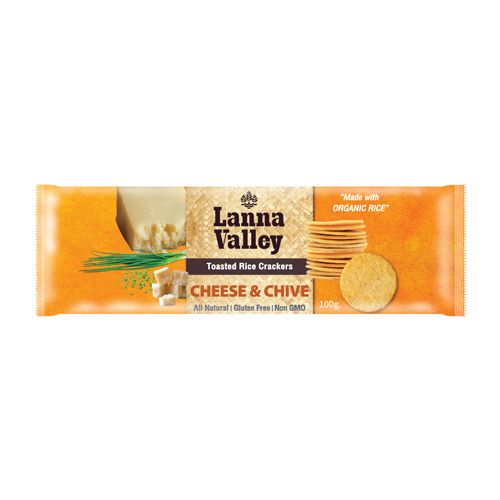 Bánh Gạo Vị Phô Mai & Hành Tây Hữu Cơ Lanna Valley 100G- 