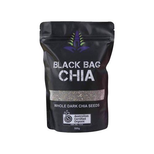 Whole Dark Chia Seed Black Bag 500G- 