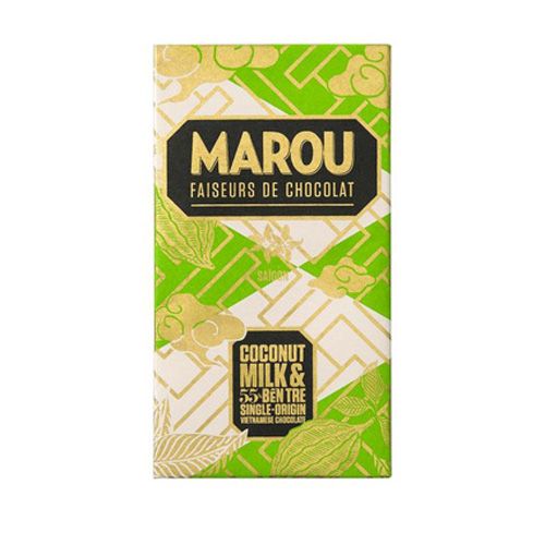 Chocolate Sữa Dừa 55% Cacao Bến Tre Marou 80G- Chocolate Sữa Dừa 55% Cacao Bến Tre Marou 80G