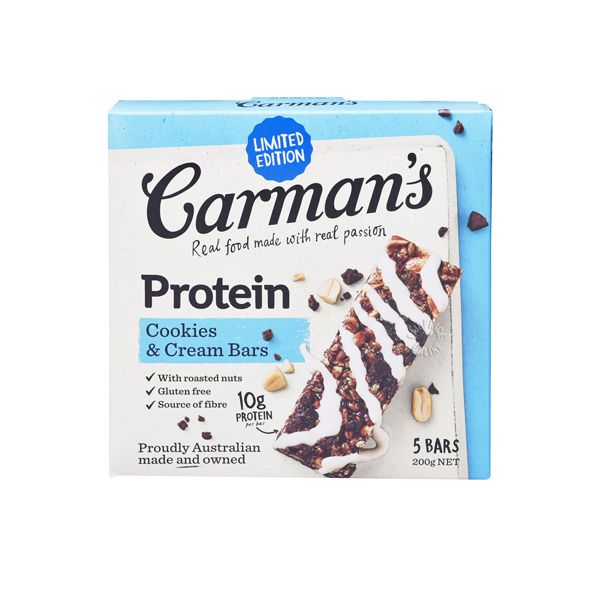 Protein Cookies & Cream Bars Carman'S 200 G- Protein Cookies & Cream Bars Carman'S 200 G