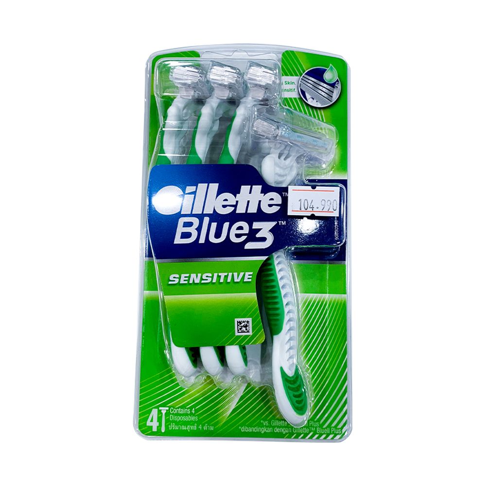 Dao Cạo Blue 3 Sensitive Gillette 4 Cái/Pack- Dao Cạo Blue 3 Sensitive Gillette 4 Cái/Pack