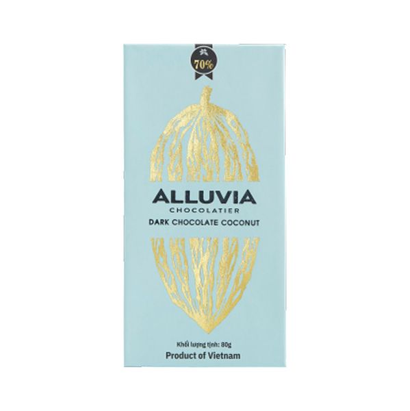 Chocolate Đen Dừa 70% Alluvia 80G