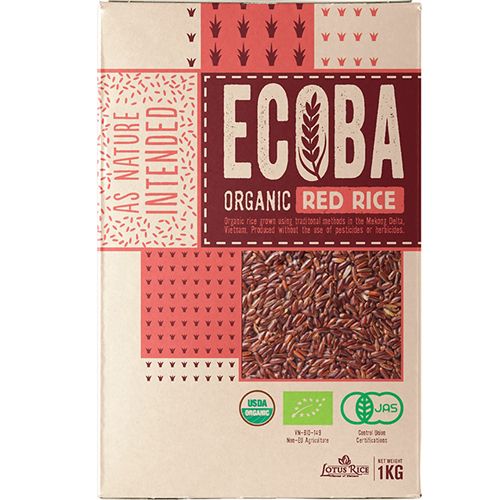 Gạo Lứt Đỏ Hữu Cơ Ecoba 1Kg