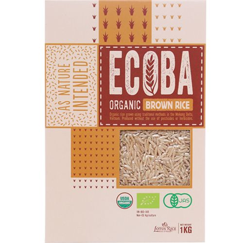 Gạo Lứt Nâu Hữu Cơ Ecoba 1 Kg- 