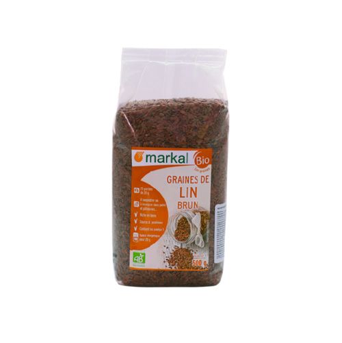 Organic Brown Flaxseed Markal 500G- Org Brown Flaxseed Markal 500G