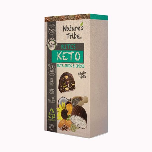 Kẹo Chocolate Đen Keto Không Đường Nature'S Tribe 80G
