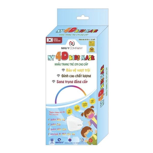 Khẩu Trang 4D Trẻ Em Như Ý Hộp 10 Cái