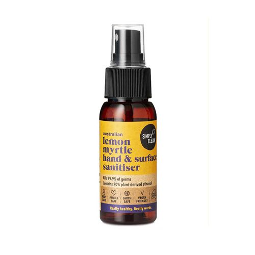 Lemon Myrtle Hand & Surface Sanitiser Simply Clean 50Ml-