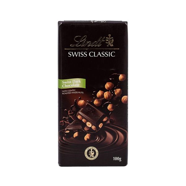 Swiss Classic Dark Chocolate With Hazelnutlindt 100G-