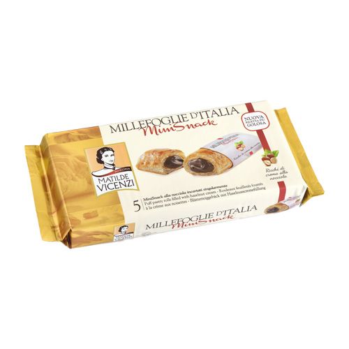 Minisnack Puff Pastry Rolls Filled With Hazelnut Cream M. Ditalia 125G- 