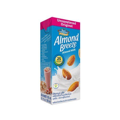 Almond Milk Original Unsweetened Blue Diamond 180Ml- ALMOND MILK ORIGINAL UNSWEETENED BLUE DIAMOND 180ML