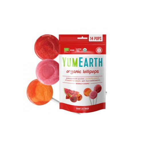 Kẹo Mút Hữu Cơ 4 Hương Vị Trái Cây Yumearth 14 Chiếc- 